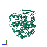 PDB entry 6s06 coloured by chain, side view.