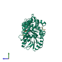 PDB entry 6s0c coloured by chain, side view.