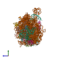 PDB entry 6s0k coloured by chain, side view.