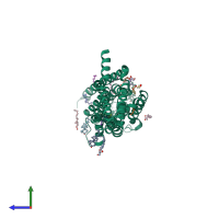 PDB entry 6s0l coloured by chain, side view.