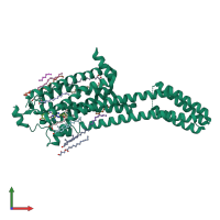 PDB entry 6s0q coloured by chain, front view.