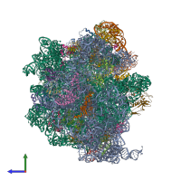 PDB entry 6s13 coloured by chain, side view.