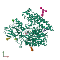 PDB entry 6s1x coloured by chain, front view.