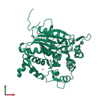 PDB entry 6s3g coloured by chain, front view.