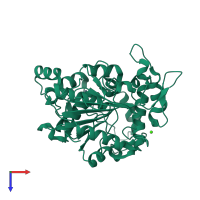 PDB entry 6s3g coloured by chain, top view.