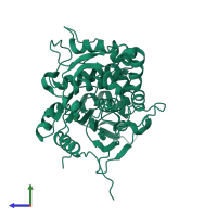 PDB entry 6s3j coloured by chain, side view.