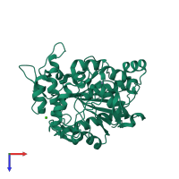 PDB entry 6s3j coloured by chain, top view.