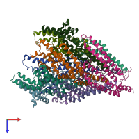 PDB entry 6s3l coloured by chain, top view.