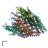 PDB entry 6s3r coloured by chain, top view.