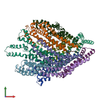 PDB entry 6s3s coloured by chain, front view.