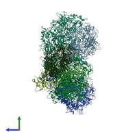 PDB entry 6s3u coloured by chain, side view.