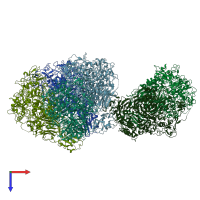 PDB entry 6s3u coloured by chain, top view.