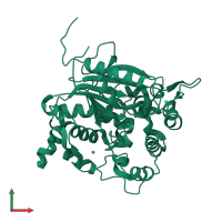 PDB entry 6s3v coloured by chain, front view.