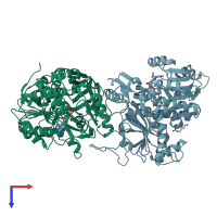 PDB entry 6s3x coloured by chain, top view.