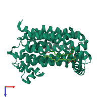 PDB entry 6s4m coloured by chain, top view.