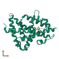 PDB entry 6s5k coloured by chain, front view.
