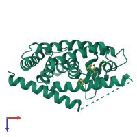 PDB entry 6s5k coloured by chain, top view.