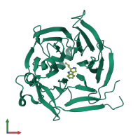 PDB entry 6s5m coloured by chain, front view.