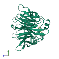 PDB entry 6s5m coloured by chain, side view.