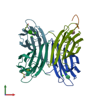 PDB entry 6s5p coloured by chain, front view.