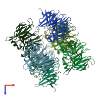 PDB entry 6s5u coloured by chain, top view.