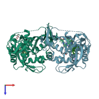 PDB entry 6s5v coloured by chain, top view.
