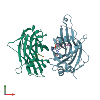 PDB entry 6s64 coloured by chain, front view.