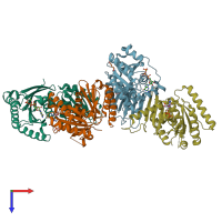 PDB entry 6s6a coloured by chain, top view.