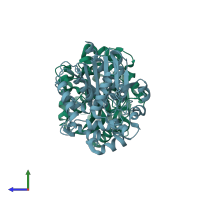 PDB entry 6s6e coloured by chain, side view.