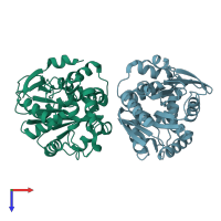 PDB entry 6s6e coloured by chain, top view.