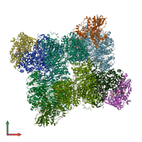 PDB entry 6s6u coloured by chain, front view.
