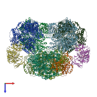 PDB entry 6s6u coloured by chain, top view.