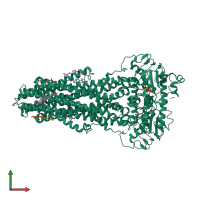 PDB entry 6s7p coloured by chain, front view.