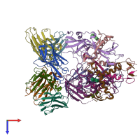 PDB entry 6s8j coloured by chain, top view.