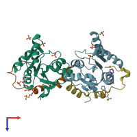PDB entry 6s8s coloured by chain, top view.