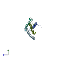 PDB entry 6s8x coloured by chain, side view.