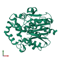 PDB entry 6s97 coloured by chain, front view.
