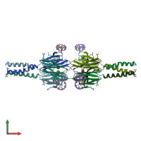 PDB entry 6s99 coloured by chain, front view.