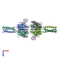 PDB entry 6s99 coloured by chain, top view.