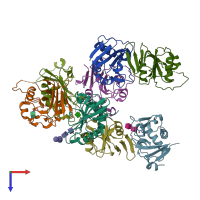 PDB entry 6s9j coloured by chain, top view.