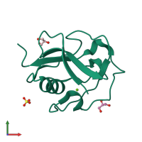 PDB entry 6sa5 coloured by chain, front view.