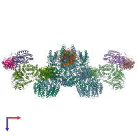 PDB entry 6sb2 coloured by chain, top view.