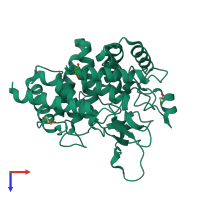 PDB entry 6sbf coloured by chain, top view.