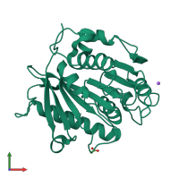 PDB entry 6sbn coloured by chain, front view.