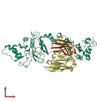 PDB entry 6sc8 coloured by chain, front view.