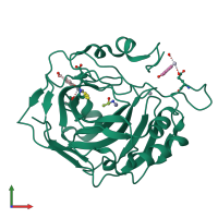 PDB entry 6sdj coloured by chain, front view.