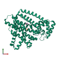 PDB entry 6sdp coloured by chain, front view.