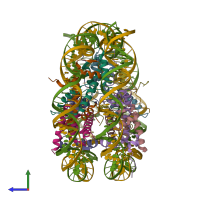 PDB entry 6se6 coloured by chain, side view.