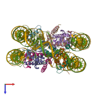 PDB entry 6se6 coloured by chain, top view.