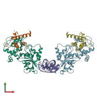 PDB entry 6sei coloured by chain, front view.